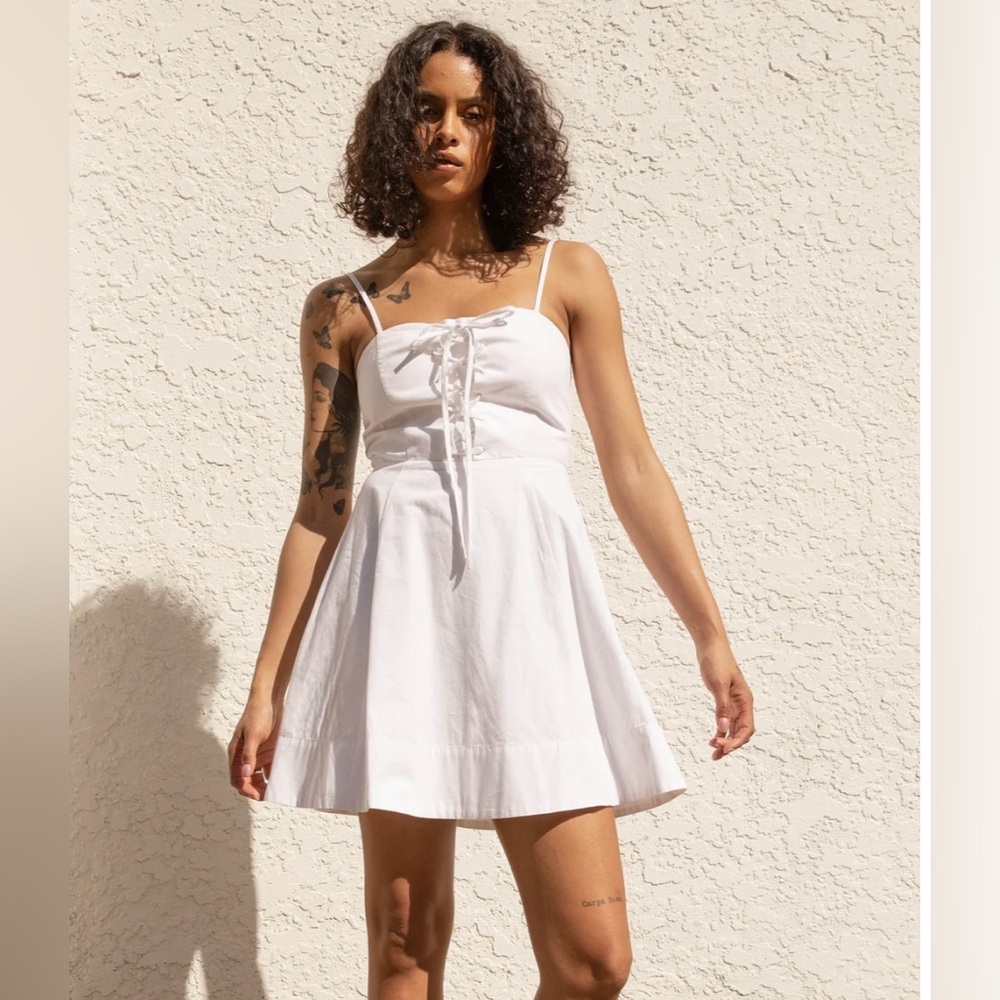Oak + Fort Lace-up Bustier Mini Dress size small